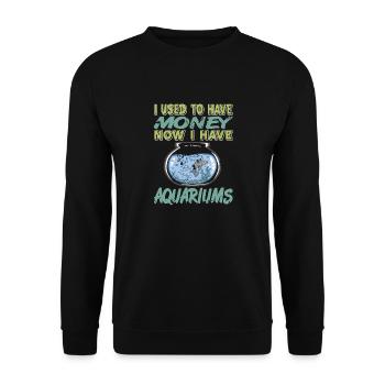 J’avais l’habitude d’avoir de l’argent maintenant j’ai Aquarium Retro - Sweat-shirt Unisexe - noir - Devant - Alina (178cm) & Michal (187cm)