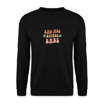 Bad Ass Bypass Babe Gastric Bypass Gewichtsverlust - Unisex Pullover - Schwarz - Vorne - Alina (178cm) & Michal (187cm)
