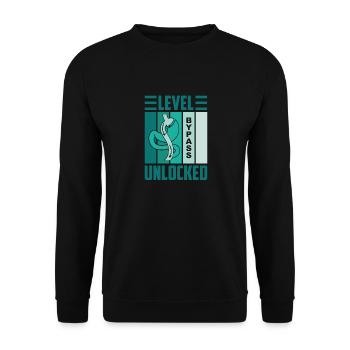Level Gastric Bypass Unlocked, Operation Weight - Unisex Sweatshirt - black - Front - Alina (178cm) & Michal (187cm)