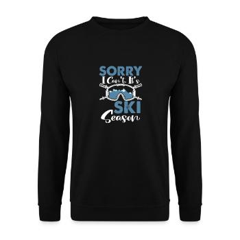 Désolé je ne peux pas c’est la saison de ski, sports d’hiver ski - Sweat-shirt Unisexe - noir - Devant - Alina (178cm) & Michal (187cm)