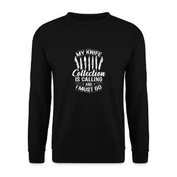 Butcher Knife Knife Knife Collector - Unisex Sweatshirt - black - Front - Alina (178cm) & Michal (187cm)