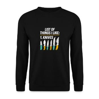 Butcher Knife Knife Knife Collector - Unisex Sweatshirt - black - Front - Alina (178cm) & Michal (187cm)
