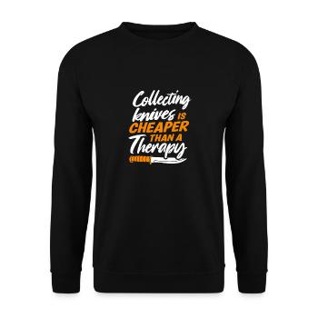 Butcher Knife Knife Knife Collector - Unisex Sweatshirt - black - Front - Alina (178cm) & Michal (187cm)