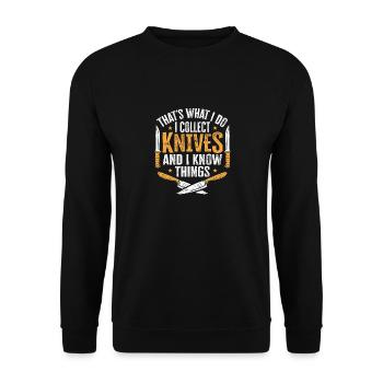 Butcher Knife Knife Knife Collector - Unisex Sweatshirt - black - Front - Alina (178cm) & Michal (187cm)