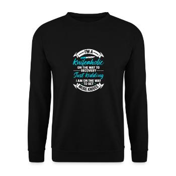 Butcher Knife Knife Knife Collector - Unisex Sweatshirt - black - Front - Alina (178cm) & Michal (187cm)