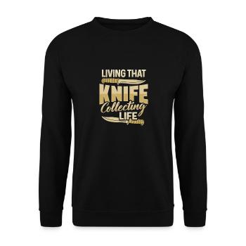 Butcher Knife Knife Knife Collector - Unisex Sweatshirt - black - Front - Alina (178cm) & Michal (187cm)