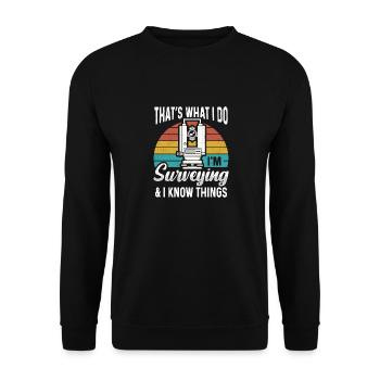Landvermessung Kartograph Landvermesser - Unisex Pullover - Schwarz - Vorne - Alina (178cm) & Michal (187cm)