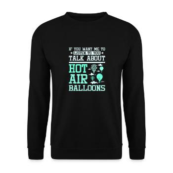Talke about hot air balloons - Unisex Pullover - Schwarz - Vorne - Alina (178cm) & Michal (187cm)