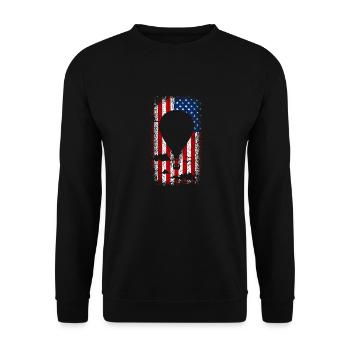 Usa american flag hot air balloon 4th of july - Unisex Pullover - Schwarz - Vorne - Alina (178cm) & Michal (187cm)