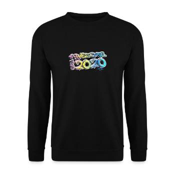 Awesome since 2020 Graffiti Motiv - Unisex Pullover - Schwarz - Vorne - Alina (178cm) & Michal (187cm)