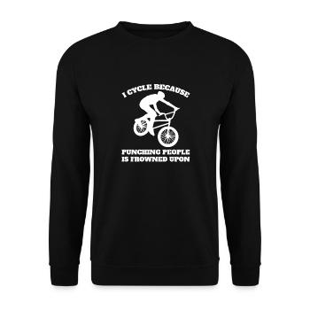 cycling mountain bike bicycle cycling bicycle tour - Unisex Sweatshirt - black - Front - Alina (178cm) & Michal (187cm)