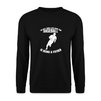 Baseball Vater Baseballspiel Dad Baseballliebhaber - Unisex Pullover - Schwarz - Vorne - Alina (178cm) & Michal (187cm)
