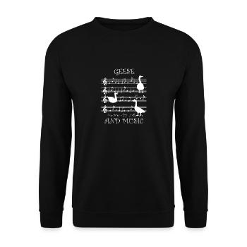Geese and Music Notes Wildlife Nature Goose - Unisex Sweatshirt - black - Front - Alina (178cm) & Michal (187cm)