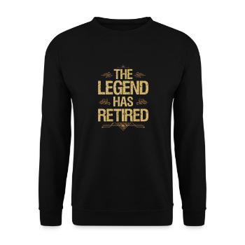 The legend has retired - Unisex Sweatshirt - black - Front - Alina (178cm) & Michal (187cm)