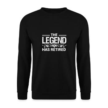 The legend has retired - Unisex Sweatshirt - black - Front - Alina (178cm) & Michal (187cm)