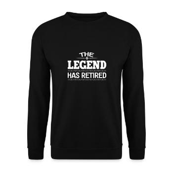 The legend has retired - Unisex Sweatshirt - black - Front - Alina (178cm) & Michal (187cm)