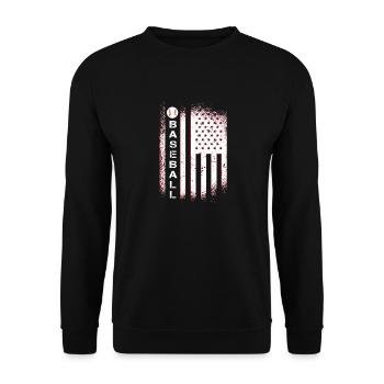 USA American Flag Baseball Player Vintage Design - Sweat-shirt Unisexe - noir - Devant - Alina (178cm) & Michal (187cm)