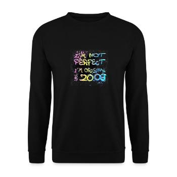 Je ne suis pas parfait, je suis original depuis 2009 Graffiti - Sweat-shirt Unisexe - noir - Devant - Alina (178cm) & Michal (187cm)