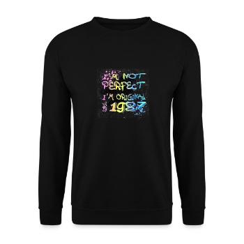 Je ne suis pas parfait, je suis original depuis 1987 Graffiti - Sweat-shirt Unisexe - noir - Devant - Alina (178cm) & Michal (187cm)