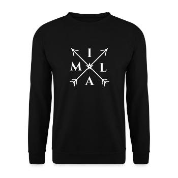 Mila X- Form Motiv Mila Geschenk - Unisex Pullover - Schwarz - Vorne - Alina (178cm) & Michal (187cm)