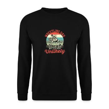Wrestling Dad Funny Father's Day Wrestler Daddy - Unisex Sweatshirt - black - Front - Alina (178cm) & Michal (187cm)