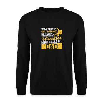 Wrestler Dad Lustig Wrestling Daddy Pride Wrestle - Unisex Sweatshirt - black - Front - Alina (178cm) & Michal (187cm)
