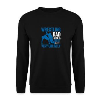 Lustiger Vatertag Wrestler Daddy Wrestle Fan - Unisex Pullover - Schwarz - Vorne - Alina (178cm) & Michal (187cm)