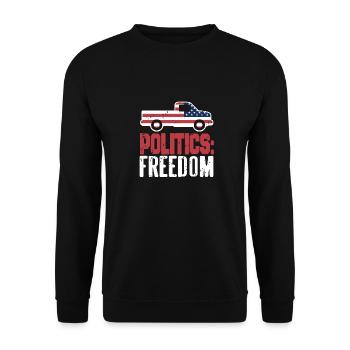 Politics: Freedom Retro Vintage Patriotic Designs - Unisex Pullover - Schwarz - Vorne - Alina (178cm) & Michal (187cm)