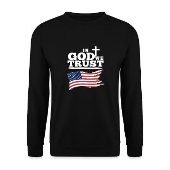 In God We Trust Retro Patriotic Politics Designs - Unisex Pullover - Schwarz - Vorne - Alina (178cm) & Michal (187cm)