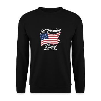 Laissez la liberté SONNER Awesome Patriotic American - Sweat-shirt Unisexe - noir - Devant - Alina (178cm) & Michal (187cm)
