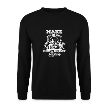 Make 4th Of July BBQ's Great Again Cool Vintage - Unisex Pullover - Schwarz - Vorne - Alina (178cm) & Michal (187cm)