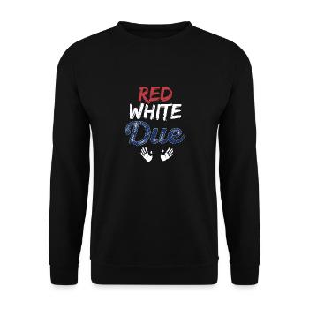 Red White Due Awesome Patriotic T-Shirt - Unisex Pullover - Schwarz - Vorne - Alina (178cm) & Michal (187cm)