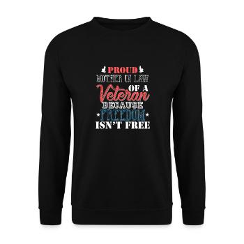 Proud Mother In Law Of A Veteran Awesome Retro - Unisex Pullover - Schwarz - Vorne - Alina (178cm) & Michal (187cm)