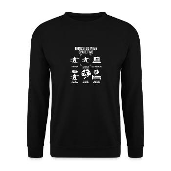Things I Do In My Spare Time, Snowboarder - Unisex Sweatshirt - black - Front - Alina (178cm) & Michal (187cm)