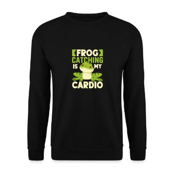 La capture de grenouilles est mon cardio - Sweat-shirt Unisexe - noir - Devant - Alina (178cm) & Michal (187cm)