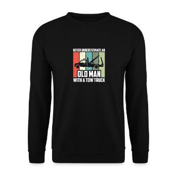 Ne sous-estimez jamais une dépanneuse Old Man - Sweat-shirt Unisexe - noir - Devant - Alina (178cm) & Michal (187cm)