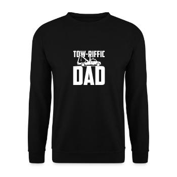 Papa remorqué, papa drôle de dépanneuse - Sweat-shirt Unisexe - noir - Devant - Alina (178cm) & Michal (187cm)