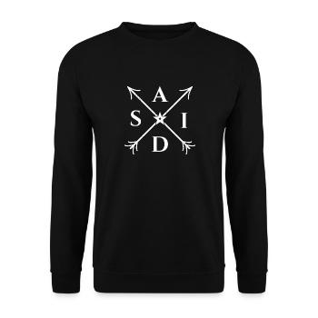 Said X- Form Motiv Said Geschenk - Unisex Pullover - Schwarz - Vorne - Alina (178cm) & Michal (187cm)