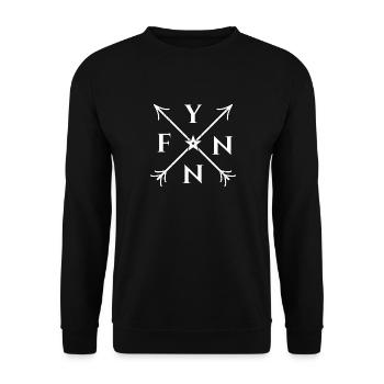 Fynn X- Form Motiv Fynn Geschenk - Unisex Pullover - Schwarz - Vorne - Alina (178cm) & Michal (187cm)