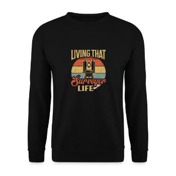 Landvermessung Kartograph Landvermesser - Unisex Pullover - Schwarz - Vorne - Alina (178cm) & Michal (187cm)