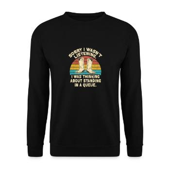 Line Dancing Cowboy Texas Line Dance Cadeau - Sweat-shirt Unisexe - noir - Devant - Alina (178cm) & Michal (187cm)