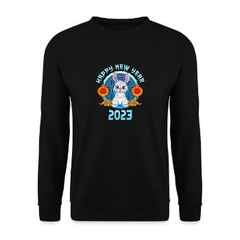 Cute Rabbit Happy Chinese Lunar New Year - Unisex Sweatshirt - black - Front - Alina (178cm) & Michal (187cm)