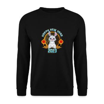 Joyeux Nouvel An chinois 2023 Année du Lapin Lun - Sweat-shirt Unisexe - noir - Devant - Alina (178cm) & Michal (187cm)