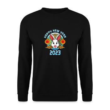 Lapin Zodiac Bonne année 2023 Hommes Femmes - Sweat-shirt Unisexe - noir - Devant - Alina (178cm) & Michal (187cm)