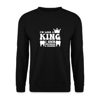 Technicien de laboratoire dentaire Technicien dentaire - Sweat-shirt Unisexe - noir - Devant - Alina (178cm) & Michal (187cm)