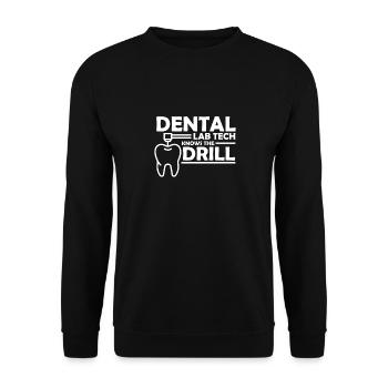 Technicien de laboratoire dentaire Technicien dentaire - Sweat-shirt Unisexe - noir - Devant - Alina (178cm) & Michal (187cm)