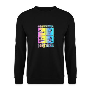 Awesome since 1982. Wakeboard Lifestyle - Unisex Sweatshirt - black - Front - Alina (178cm) & Michal (187cm)