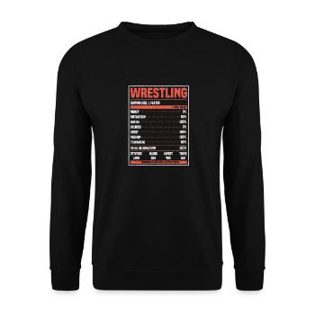 Lutte Nutrition Facts Drôle Lutteur Fan - Sweat-shirt Unisexe - noir - Devant - Alina (178cm) & Michal (187cm)