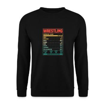 Lutte Nutrition Facts Drôle Lutteur Fan - Sweat-shirt Unisexe - noir - Devant - Alina (178cm) & Michal (187cm)