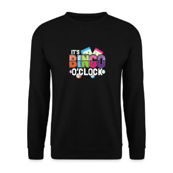 Bingo Caller Es ist Bingo O Clock Lustiges Bingo - Unisex Pullover - Schwarz - Vorne - Alina (178cm) & Michal (187cm)